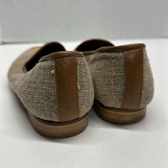 Erica Wilson Needlepoint Shoes Slip On Loafers Shoe Palm Tree Tan Green Size 8 - Picture 4 of 11